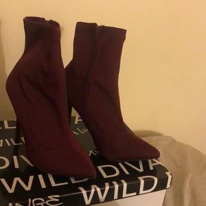 Burgundy booties